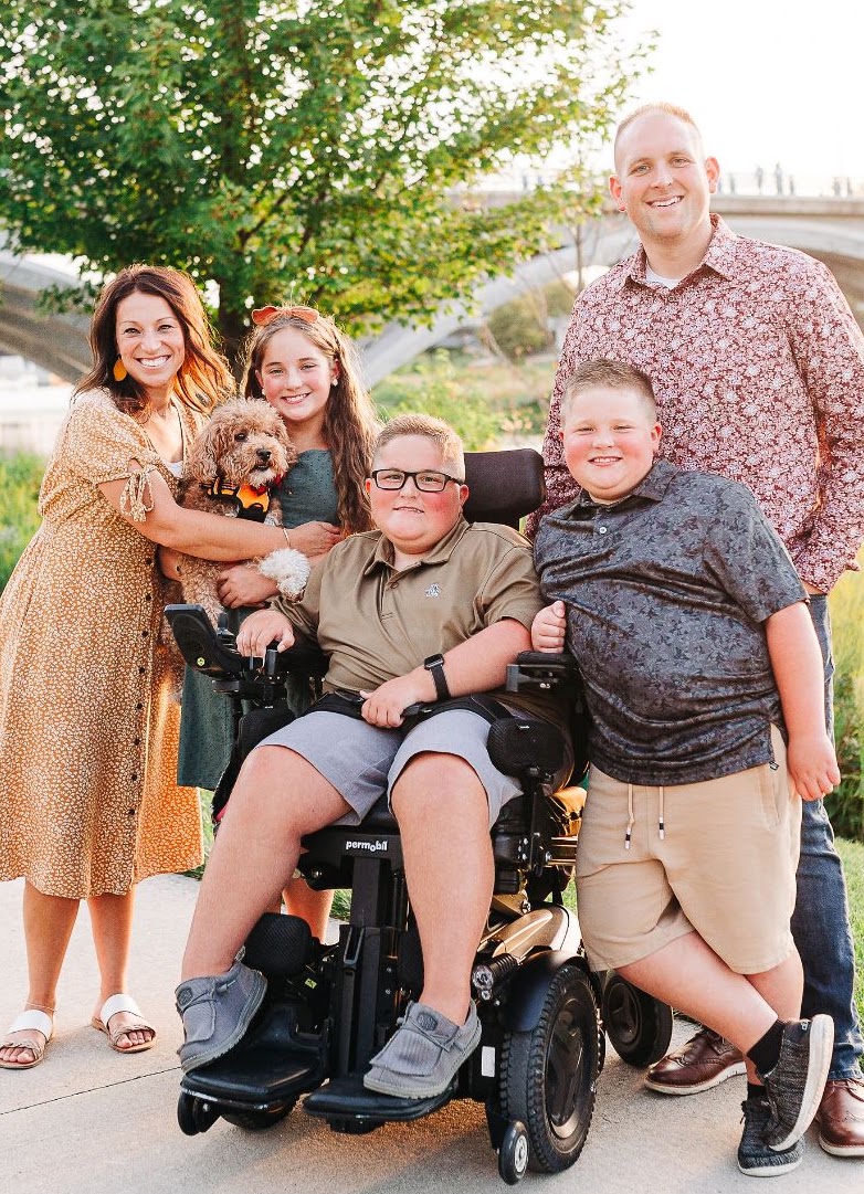 Chris Andrews with his wife Trisha and their children